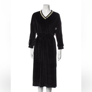 BURU V Neck Velvet MIDI Dress NWOT